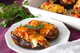 Berenjenas rellenas con carne y gratinadas