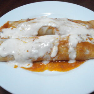 Canelones choclo con salsa blanca