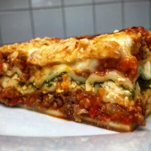 Lasagna con acelga, ricota y queso